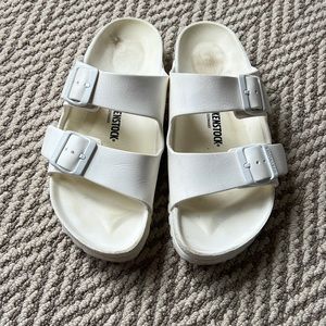 White rubber Birkenstock sandal